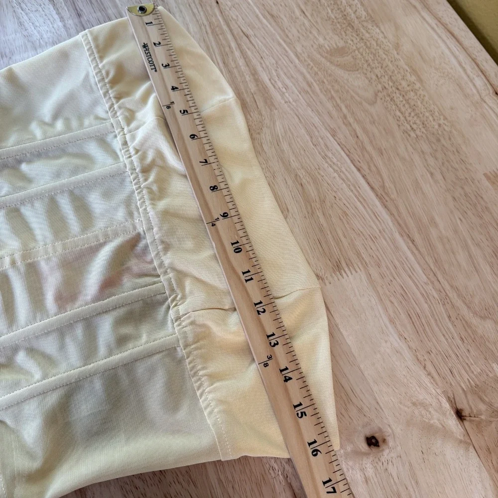 Edikted Evangeline Sheer Mesh Corset Size L Butter Yellow Fairy Boned Tank Top - Picture 7 of 8